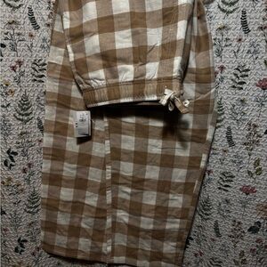 Old Navy Tan and White Checkered Lounge  Pants